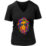 Lion with Rainbow Mane T-Shirt - Cool Wild Animal T Shirt - Womens Plus Size up to 4X