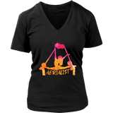 Aerialist Gymnastics Tshirt - Aerial Dancer Gymnast V-Neck T-Shirt Womens Plus Size S-4XL