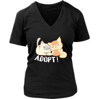 Adopt A Cat T-Shirt - Animal Rescue Shirt - Save a Life Tee - Womens Plus Size Up To 4X