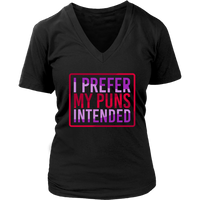 I Prefer My Puns Intended T-Shirt - Funny Shirt - Novelty T - Womens Plus Size Up To 4X