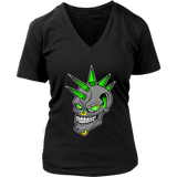 Punk Rock Halloween Skull Tshirt - Mohawk Spike Hair Tee - Womens Plus Size Up To 4X