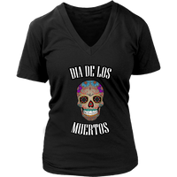 Halloween Mexican Skull Tshirt - Dia de los Muertos Dead Day - Womens Plus Size Up To 4X