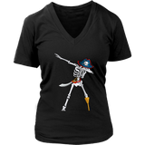 Dabbing Pirate Skeleton Tshirt - Funny Halloween Dab T-Shirt - Womens Plus Size Up To 4X