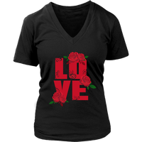 Love T-Shirt - Love Flower Shirts - Novelty Love Tee - Womens Plus Size Up To 4X