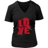 Love T-Shirt - Love Flower Shirts - Novelty Love Tee - Womens Plus Size Up To 4X