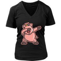 Dabbing Piglet T-Shirt - Funny Pig Dab T Shirt -Barn Animals - Womens Plus Size up to 4X