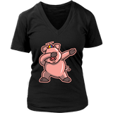 Dabbing Piglet T-Shirt - Funny Pig Dab T Shirt -Barn Animals - Womens Plus Size up to 4X