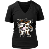 Dab Dance Pose Cow Tshirt - Funny Dairy Farmer T-Shirt - Womens Plus Size Up To 4X