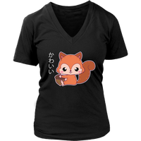 Kawaii Squirrel Gift Funny Animal Pride Love Squirrels V-Neck T-Shirt Womens Plus Size S-4XL