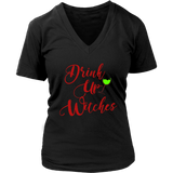 Drinking Witches Halloween Tshirt - Wine Drinker T-Shirt - Womens Plus Size up to 4X