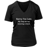 Funny Late Excuse T Shirt Bad Dog Tardy Tshirt - Womens Plus Size Up To 4X