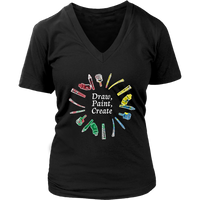 Artists Graphic T-Shirt - Draw Paint Create T Shirt -  Womens Plus Size Up To 4X