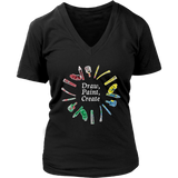 Artists Graphic T-Shirt - Draw Paint Create T Shirt -  Womens Plus Size Up To 4X