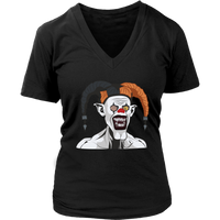 Killer Clown Halloween Tshirt - Monster Harlequin T-Shirt - Womens Plus Size Up To 4X