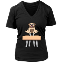 Funny Pommel Horse Dog Gymnast Tshirt - Gymnastics Tee - Womens Plus Size Up To 4X