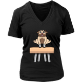 Funny Pommel Horse Dog Gymnast Tshirt - Gymnastics Tee - Womens Plus Size Up To 4X