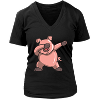 Dabbing Pig T-Shirt - Funny Piggy Dab T Shirt - Womens Plus Size up to 4X