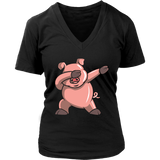 Dabbing Pig T-Shirt - Funny Piggy Dab T Shirt - Womens Plus Size up to 4X