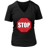 Stop Sign T-Shirt - Traffic Signs Tshirt - Graphic Novelty T - Womens Plus Size Up To 4X