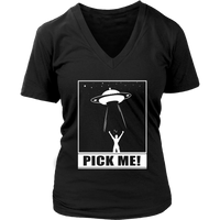 Aliens Pick Me T-Shirt - Alien UFO Abduction T Shirt - Womens Plus Size up to 4X