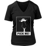 Aliens Pick Me T-Shirt - Alien UFO Abduction T Shirt - Womens Plus Size up to 4X