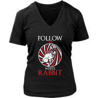 Follow the White Rabbit - Wonderland Animal T-Shirt - Womens Plus Size Up To 4X