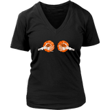 Pumpkin Boobs T-Shirt - Funny Halloween Skeleton T Shirt - Womens Plus Size up to 4X