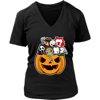 Jack O'lantern Horror T-Shirt - Halloween Trick or Treat Tshirt - Womens Plus Size up to 4X