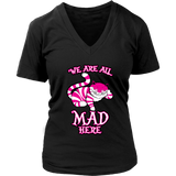 Cheshire Cat All Mad Here Grinning Wonderland Cat T-Shirt - Womens Plus Size Up To 4X