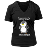 Penguins Can't Fly Cute Penguin Bird Flightless Animal V-Neck T-Shirt Womens Plus Size S-4XL