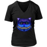 Cheshire Cat Face T-Shirt Big Faced Grinning Cat Tee Shirt - Womens Plus Size Up To 4X