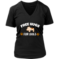 Love Animals Tee - Dog Lover T-Shirt - Free Hugs for Dogs - Womens Plus Size Up To 4X