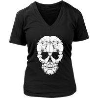 Skull of Cats Graphic Shirt - Cat And Bone Tshirt - Spooky Halloween Costume - Womens Plus Size Up To 4X