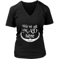 Mad T-Shirt - Spooky Cheshire Tshirt - Evil Laugh Tee Shirt - Womens Plus Size Up To 4X