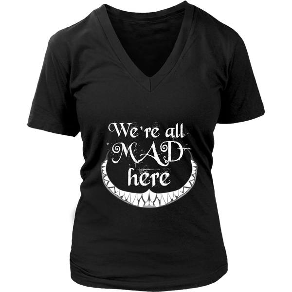 Mad T-Shirt - Spooky Cheshire Tshirt - Evil Laugh Tee Shirt - Womens Plus Size Up To 4X