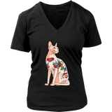 Cat And Tats Inked Cat Lover Tattoo Artist V-Neck T-Shirt Womens Plus Size S-4XL