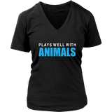 Plays Well With Animals - Pet Lover Shirt - Animal Rescue - Womens Plus Size Up To 4X