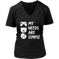 Game Cat Cookies T-Shirt - Funny Gaming Tshirt - Simple Need - Womens Plus Size Up To 4X