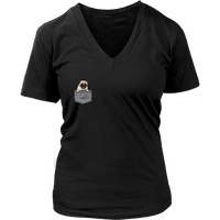 Pug Pocket T-Shirt - Dog Tee Shirt - Pug Puppy Tshirt - Womens Plus Size Up To 4X