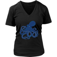 Blue Octopus Tentacles T-Shirt - Kraken Myth Tshirt - Womens Plus Size up to 4X