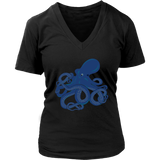 Blue Octopus Tentacles T-Shirt - Kraken Myth Tshirt - Womens Plus Size up to 4X