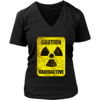 Caution Radioactive Warning Tshirt - Nuclear Danger Sign Tee - Womens Plus Size Up To 4X