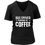 Bus Driver Powered By Coffee T-Shirt - Funny Drivers Tee - Womens Plus Size up to 4X