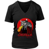 Catzilla T-Shirt - Cat Monster Tee - Japanese T Shirt - Womens Plus Size up to 4X