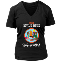 Devil Music T-Shirt - Sing Along Tshirt - Novelty Tee - Womens Plus Size Up To 4X