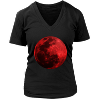 Blood Moon T-Shirt - Space Tshirt - Graphic Realistic Tee - Womens Plus Size up to 4X