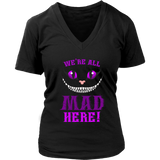 We're All Mad Here Grinning Cheshire Cat T-Shirt - Womens Plus Size Up To 4X