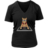 Cat DJ T-Shirt - Kitty Club Disc Jockey Tshirt - Graphic Tee - Womens Plus Size Up To 4X