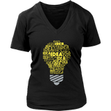 Bright Idea Shirt - Light Bulb Graphic Tee - Genius T-Shirt - Womens Plus Size Up To 4X