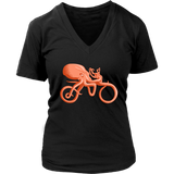 Cycling T-Shirt - Octopus on a Bike Tshirt - Funny Graphic - Womens Plus Size up to 4X